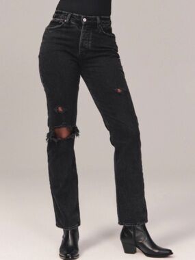 Abercrombie The Dad Jeans Curve Love Women’s Size 29 8 Short Black High Rise